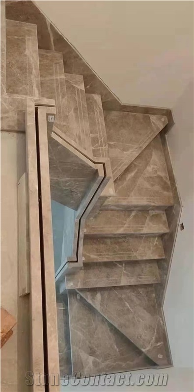 Turkey Tundla Grey Marble Polished Stair Treads